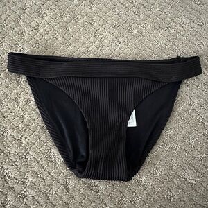 Black ribbed bikini bottoms